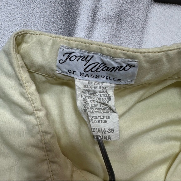 Tony Alamo of Nashville VNTG made in USA sz 15.5 embroidered pearl snap western - Picture 5 of 5